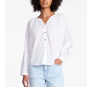 Women's White Button-Up Top